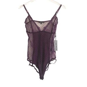 Haute Monde Sheer Swiss Dot Bodysuit Size Medium